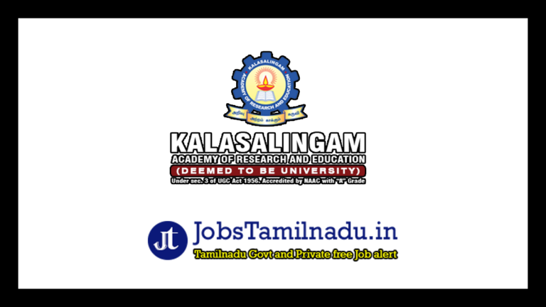 Kalasalingam University Recruitment